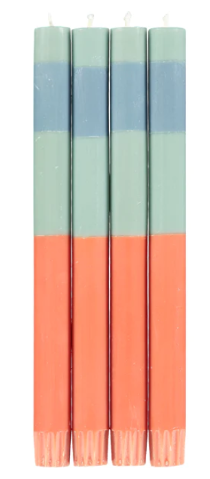 Striped Opaline Dinner Candles-Set of 4