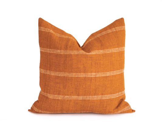 Handwoven Orange Indian Wool Pillow Cover