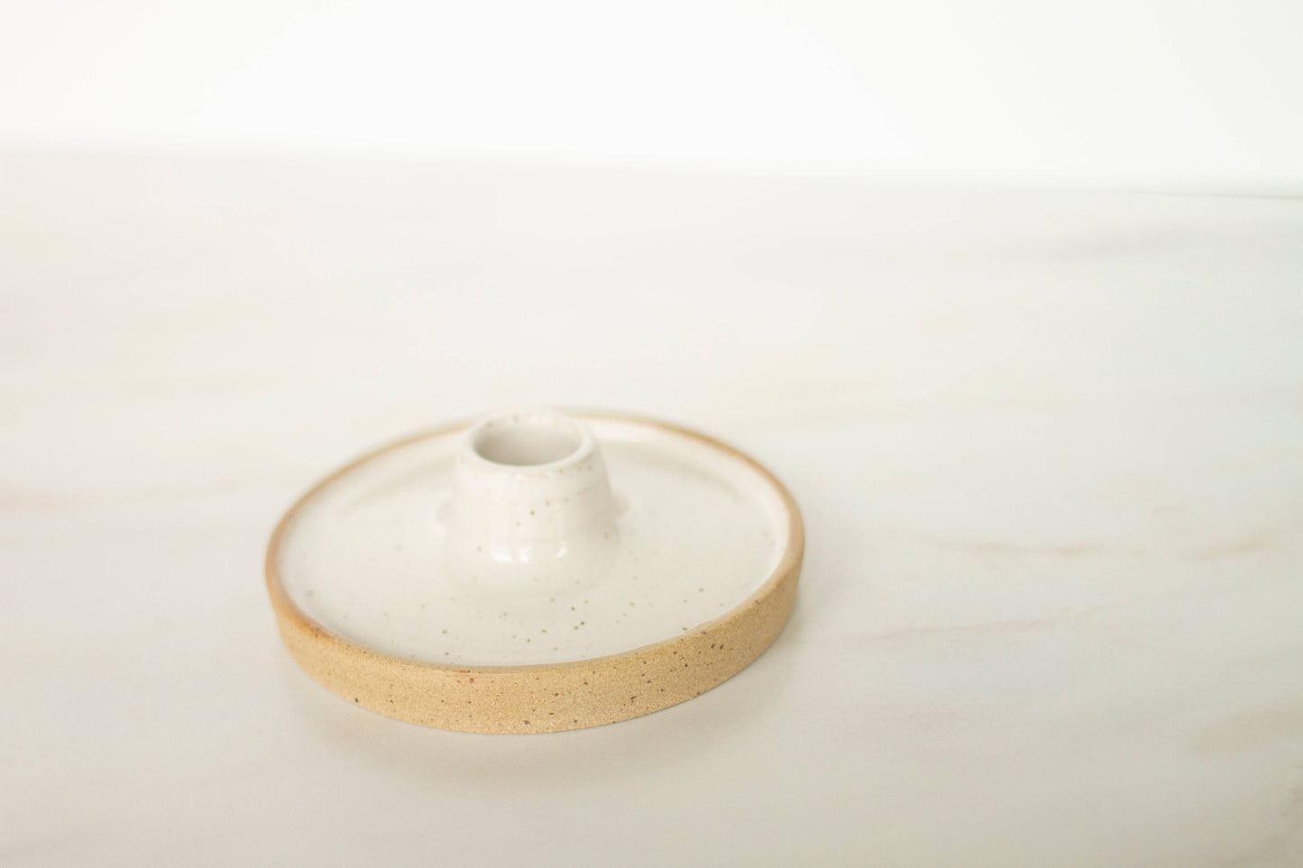 Natural Speckled Candle Holder