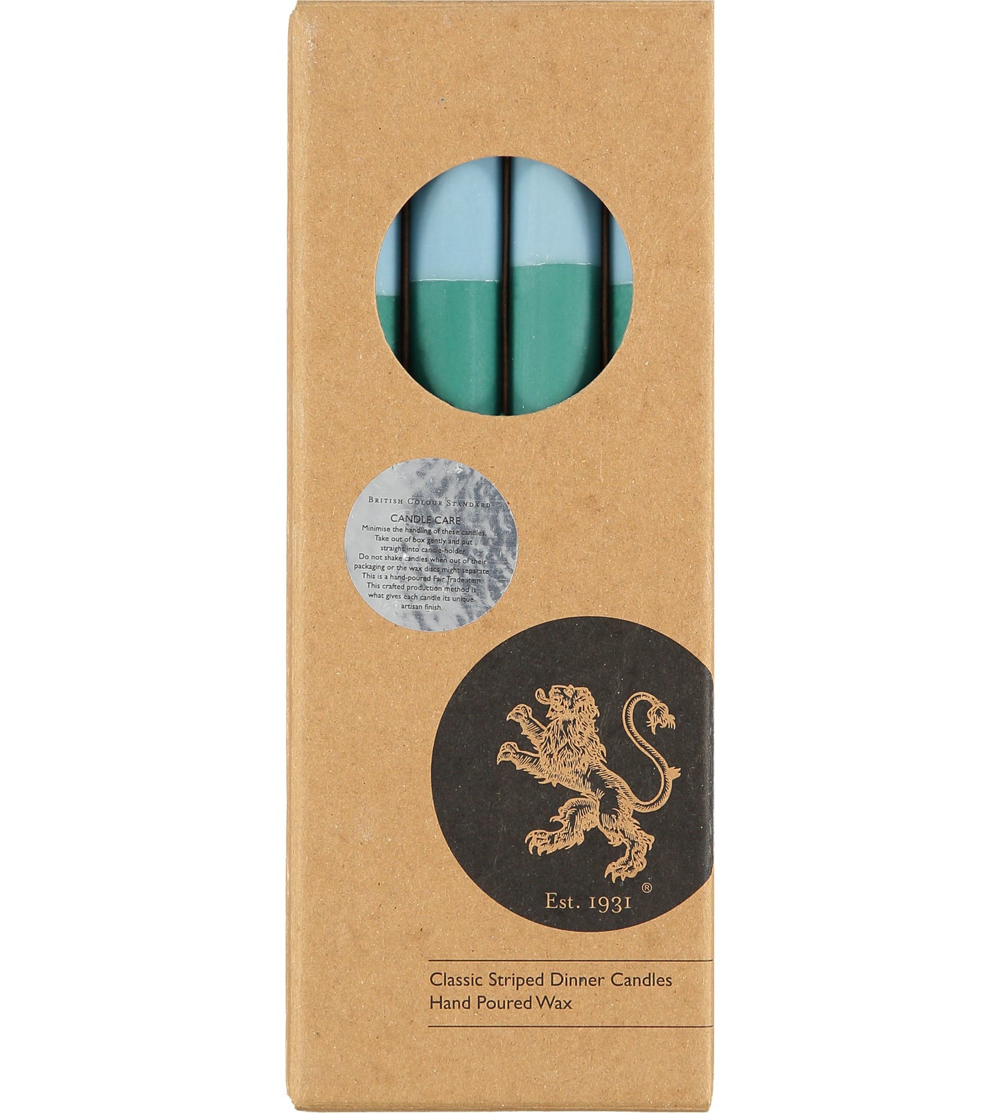 Striped Dinner Candles- Set of 4