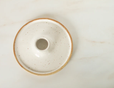 Natural Speckled Candle Holder
