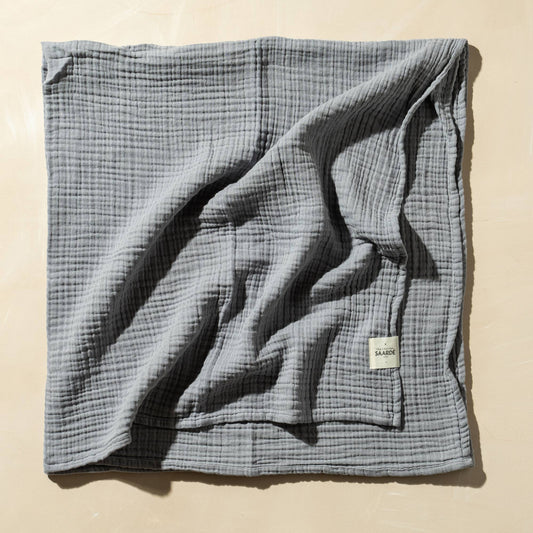 Enes Crinkle Baby Blanket | Pale Grey