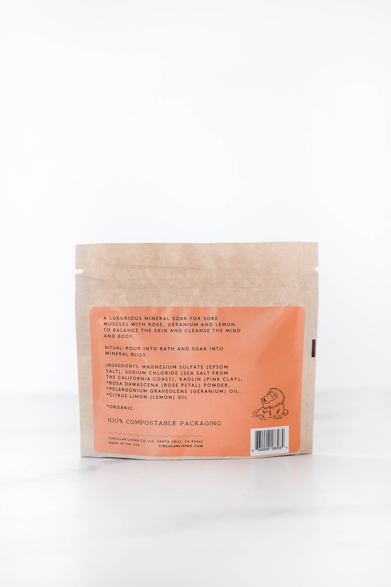 Mineral Bath Soak Sachet, Rose Petal & Geranium