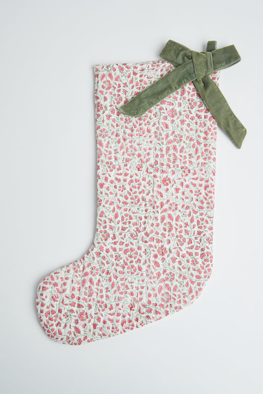 Sage Floral Quilted Stocking