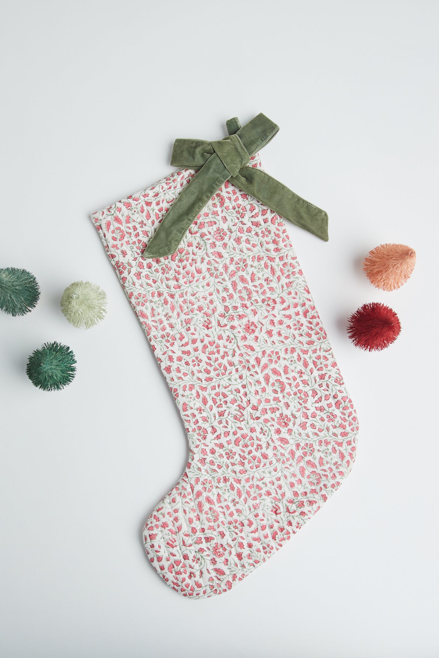 Sage Floral Quilted Stocking