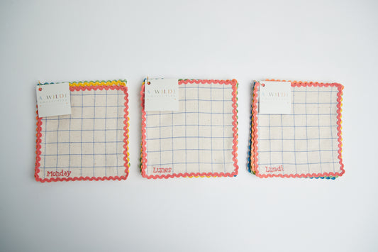 Handwoven Days Of The Week Lunchbox Napkins