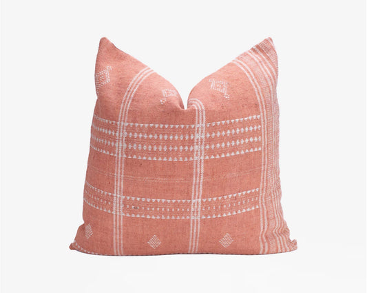Aditi - 20" Coral Indian Wool Pillow Cover