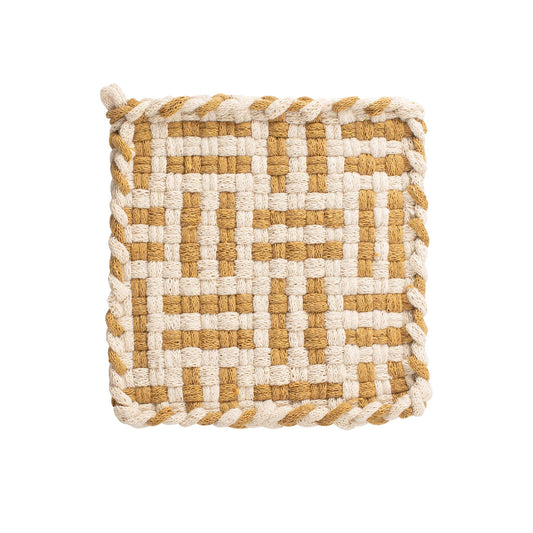 Flax & Ochre Handwoven Potholder