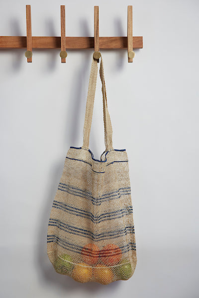 Indigo Striped Piet Tote