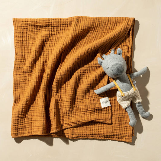 Enes Crinkle Baby Blanket | Cinnamon